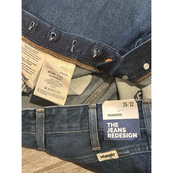 Wrangler x Free People W26 L32 Wanderer The Jeans Redesign Blue - Picture 7 of 8
